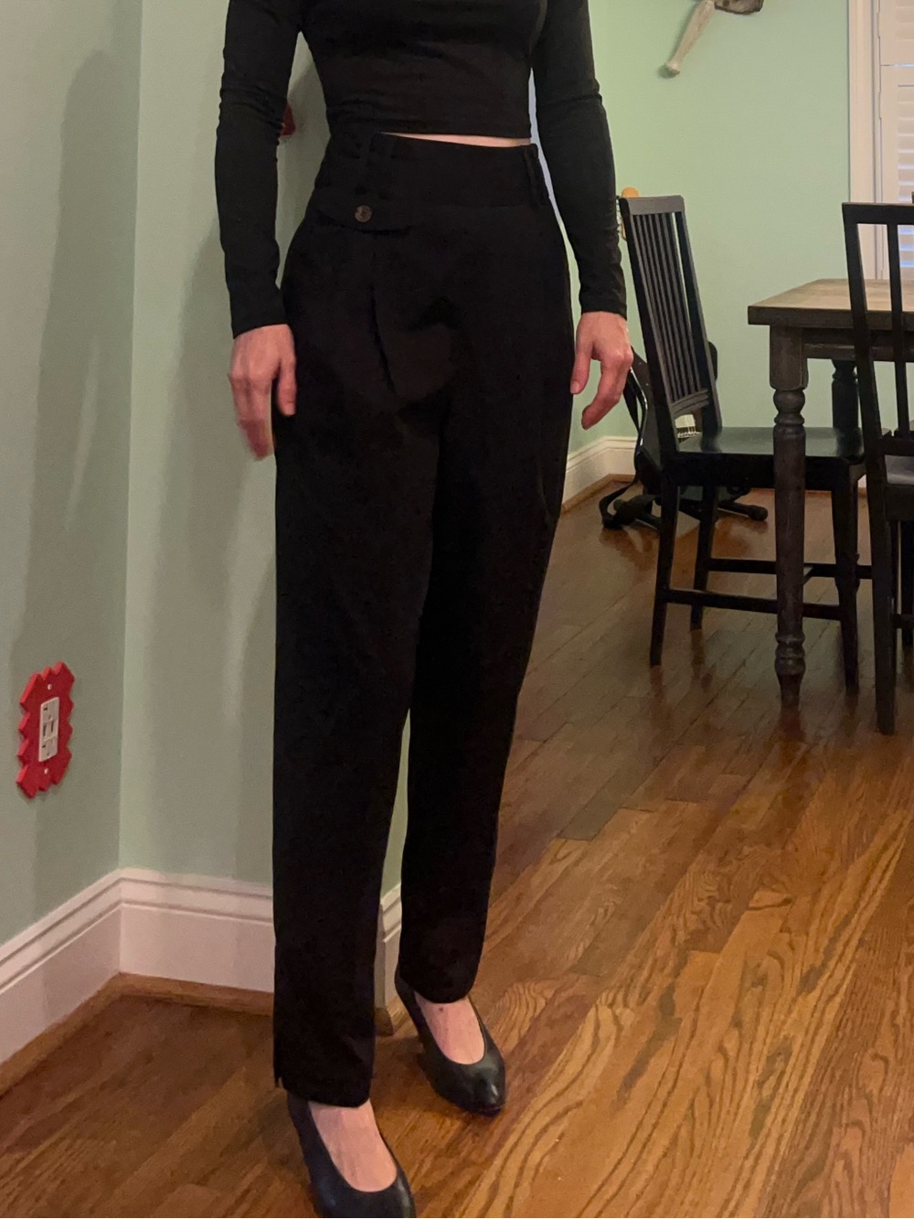 Black high-waist ASOS trousers